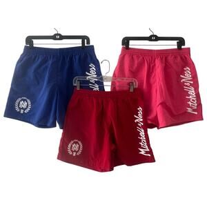 Lot Of Three (3) Mitchell & Ness Mens NM Team Essentials Nylon Shorts NWOT